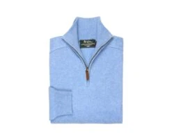 Pull Col Zippé Homme Bleu Chiné - KENNETH -Boutique Pop Mey Edlich 0060101s kenneth bleu chine 6