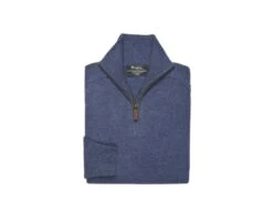 Pull Homme Laine Col Zippé Bleu Foncé Chiné - KENNETH -Boutique Pop Mey Edlich 0060102w kenneth bleu fonce chine 6