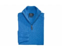 Pull Homme Laine Col Zippé Bleu Mer - KENNETH -Boutique Pop Mey Edlich 006010bm kenneth bleu mer 4