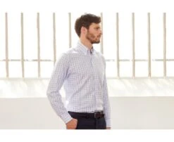 Chemise Flanelle Carreaux Bleus - LINDSAY -Boutique Pop Mey Edlich 0060305i lindsay blanc et bleu 3bis