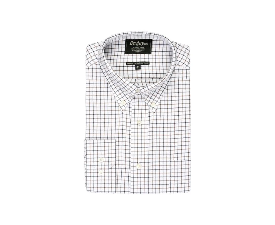 Chemise Flanelle Carreaux Bleus Et Beiges - LINDSAY 6 Chemise Flanelle Carreaux Bleus Et Beiges - LINDSAY – Image 4