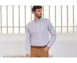 Chemise Flanelle Carreaux Bleus Et Beiges - LINDSAY