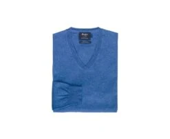 Pull Fin Coton Bio/cachemire Col V Bleu - VADIM 11 Pull Fin Coton Bio/cachemire Col V Bleu - VADIM -Boutique Pop Mey Edlich 006930b2 vadim bleu moyen chine 4