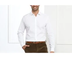 Chemise Blanche Coton Popeline - Col Français - LOUIS CLASSIC