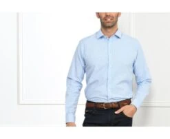 Chemise Coton Bleue à Rayures Blanches - QUENTIN