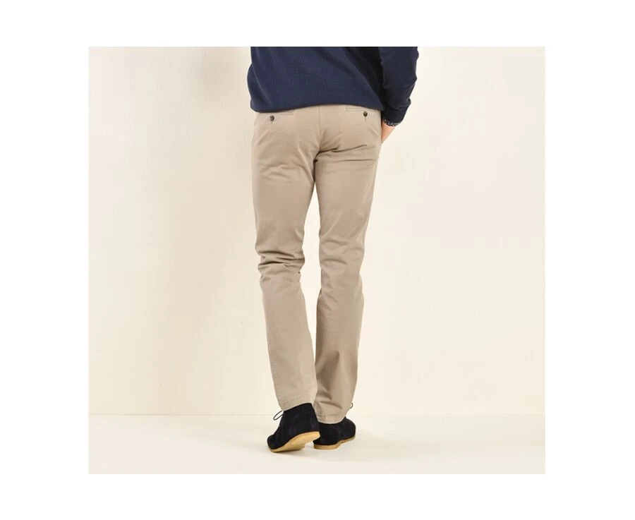 Pantalon Chino Homme Taupe Clair - KYRK 5 Pantalon Chino Homme Taupe Clair - KYRK – Image 3