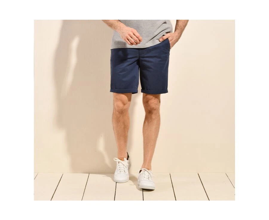 Bermuda Chino Homme Navy Denim - BARRY 3 Bermuda Chino Homme Navy Denim - BARRY