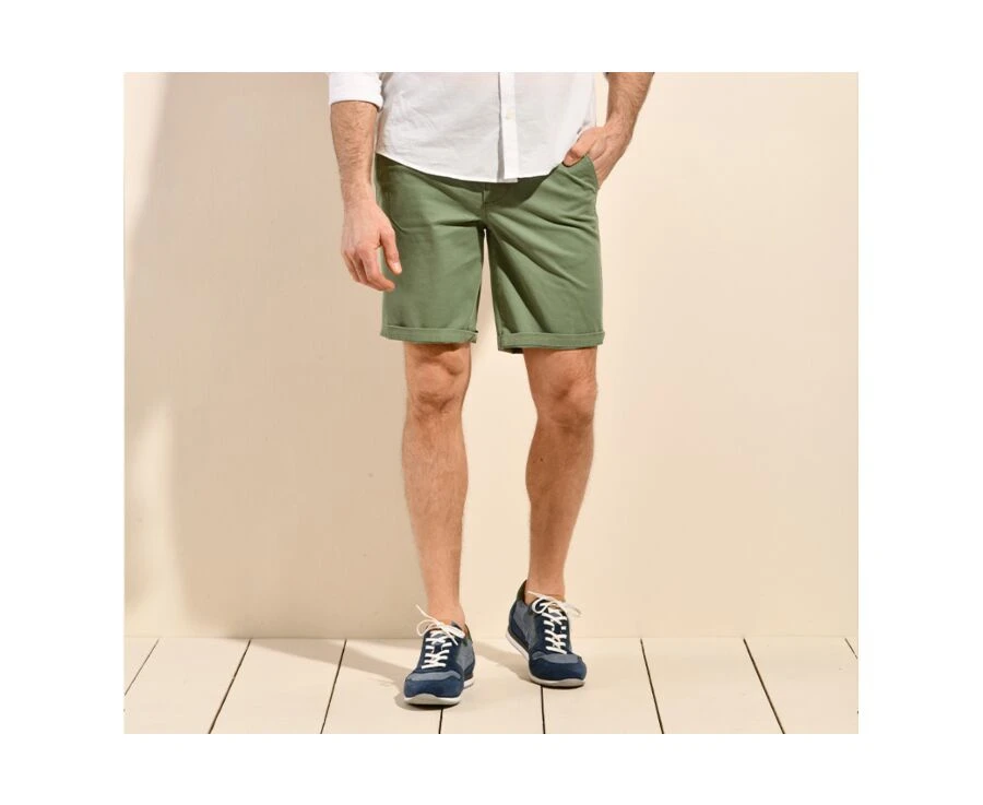 Bermuda Chino Homme Vert Sauge - BARRY 3 Bermuda Chino Homme Vert Sauge - BARRY