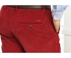Pantalon Chino Velours Côtelé Homme Rouge Grenat - NORMAN -Boutique Pop Mey Edlich 00859048 norman rouge grenat 4