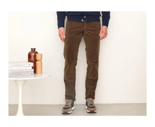 Pantalon Chino Velours Côtelé Homme Olive - NORMAN 4 Pantalon Chino Velours Côtelé Homme Olive - NORMAN -Boutique Pop Mey Edlich 00859061 norman olive 1