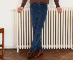 Pantalon Chino Velours Côtelé Homme Bleu Denim - NORMAN