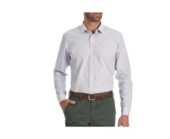 Chemise Blanche Coton Rayures Bleues - CLÉMENT