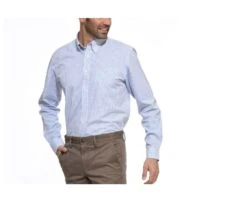 Chemise Blanche Carreaux Bleus - Col Américain - GRAYSON -Boutique Pop Mey Edlich 0094300a grayson bleu et blanc 4