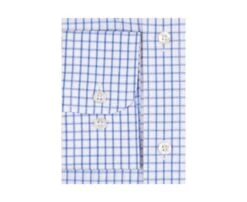 Chemise Blanche Carreaux Bleus - Col Américain - GRAYSON -Boutique Pop Mey Edlich 0094300a grayson bleu et blanc 8