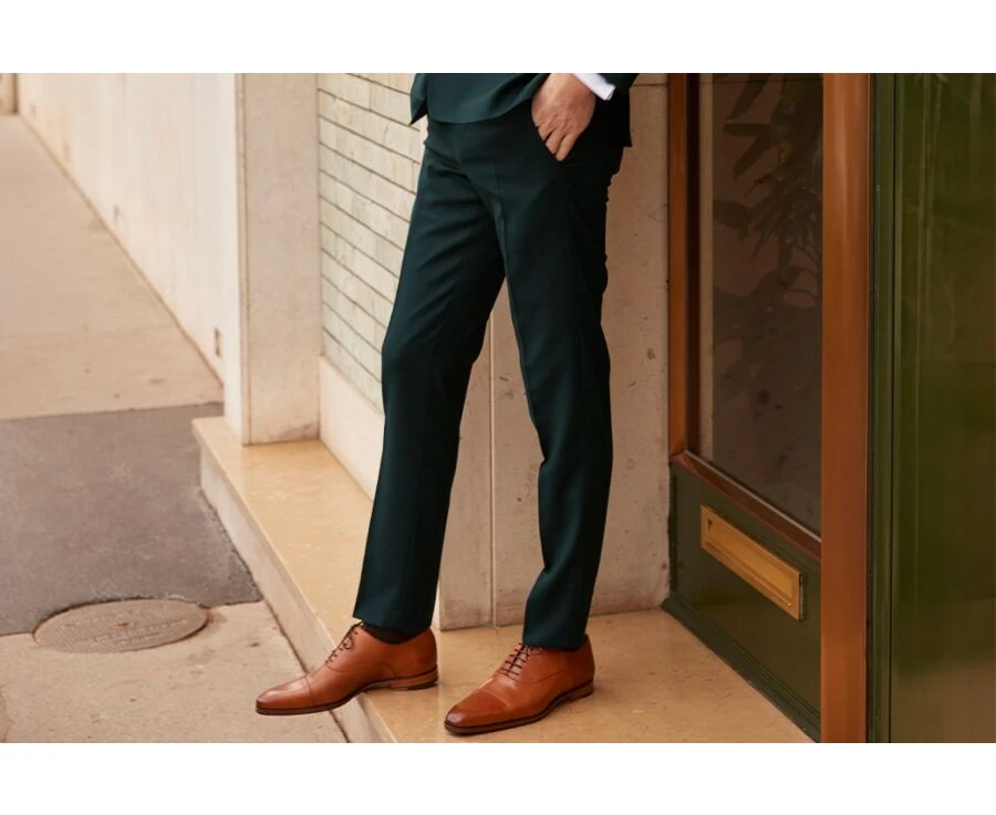 Pantalon De Costume Homme Vert Bouteille - LAZARE 4 Pantalon De Costume Homme Vert Bouteille - LAZARE – Image 2