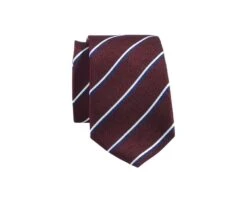 Cravate Homme Soie Bordeaux Rayée Marine Et Écru