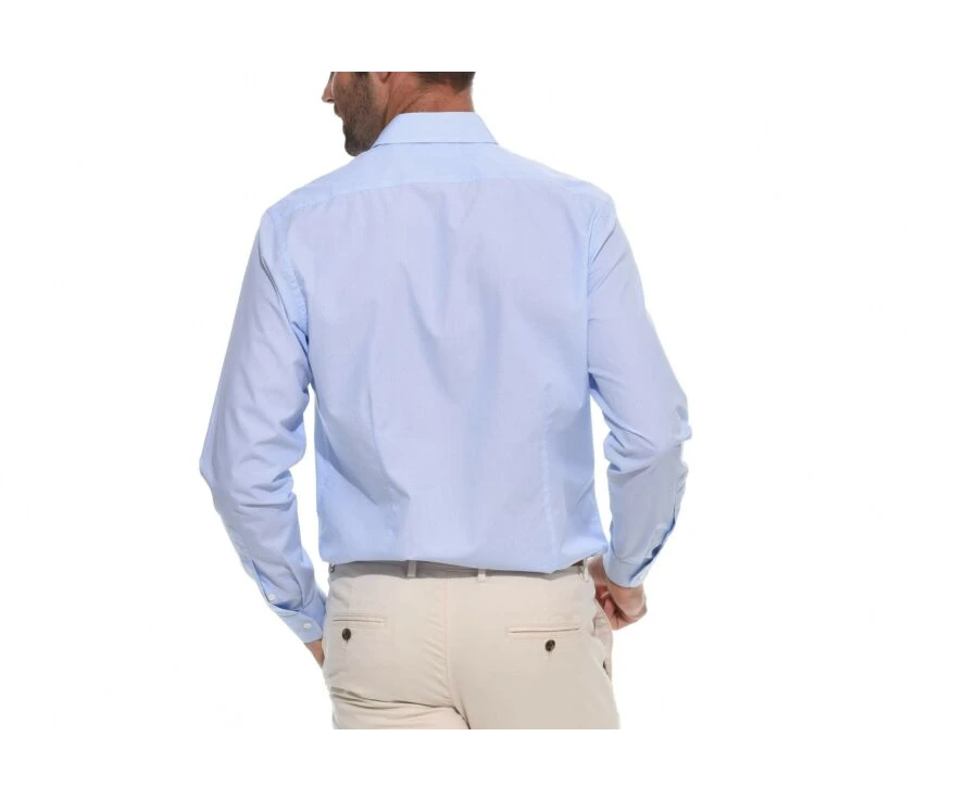 Chemise Blanche Imprimée Motifs Bleus - Col Français - OSCAR 4 Chemise Blanche Imprimée Motifs Bleus - Col Français - OSCAR – Image 2