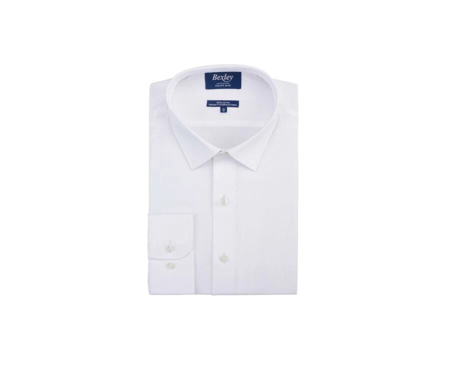 Chemise Slim Blanche Coton Popeline - LOUIS CLASSIC SLIM 6 Chemise Slim Blanche Coton Popeline - LOUIS CLASSIC SLIM – Image 4