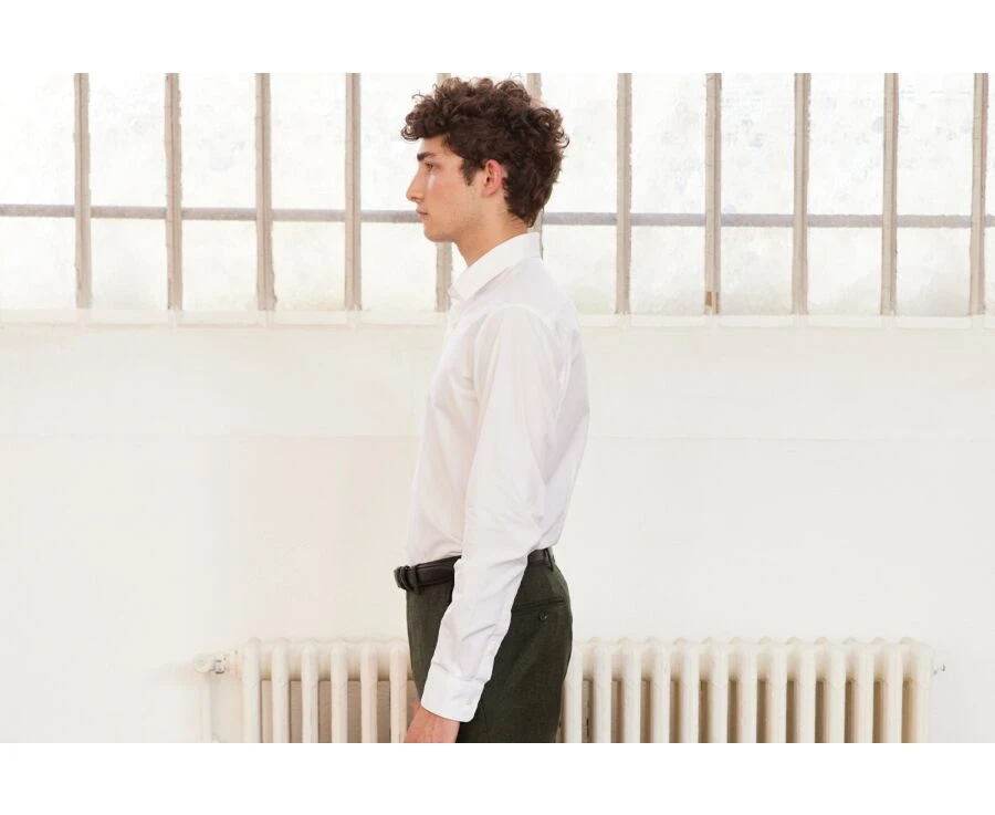 Chemise Slim Blanche Coton Popeline - LOUIS CLASSIC SLIM 5 Chemise Slim Blanche Coton Popeline - LOUIS CLASSIC SLIM – Image 3