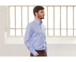 Chemise Bleu Ciel Coton - Col Américain - TOMMY -Boutique Pop Mey Edlich 01028007 tommy bleu ciel 3bis