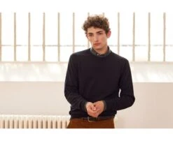 Pull Col Rond Homme Laine Noir - CONAN