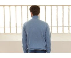 Pull Col Roulé Homme Laine Bleu Chiné - EMERIC -Boutique Pop Mey Edlich 0104301s emeric bleu chine 3