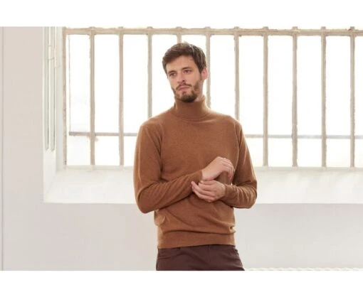 Pull Col Roulé Homme Laine Noisette Chiné - EMERIC 6 Pull Col Roulé Homme Laine Noisette Chiné - EMERIC -Boutique Pop Mey Edlich 01043051 emeric noisette chine 1