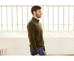 Pull Homme Laine Col V Vert - ELIAN -Boutique Pop Mey Edlich 0104404n elian vert 3bis