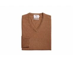 Pull Homme Laine Col V Noisette Chiné - ELIAN -Boutique Pop Mey Edlich 01044051 elian noisette chine 4 1