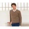Pull Col V Homme Laine Gris Taupe Chiné - ELIAN 1 Pull Col V Homme Laine Gris Taupe Chiné - ELIAN -Boutique Pop Mey Edlich 0104405y elian gris taupe chine 1bis