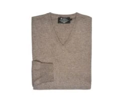 Pull Col V Homme Laine Gris Taupe Chiné - ELIAN -Boutique Pop Mey Edlich 0104405y elian gris taupe chine 6