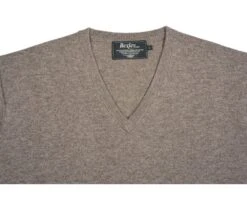 Pull Col V Homme Laine Gris Taupe Chiné - ELIAN -Boutique Pop Mey Edlich 0104405y elian gris taupe chine 8