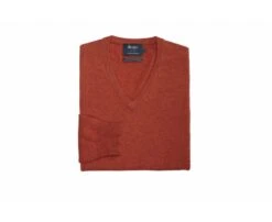 Pull Col V Homme Laine Rouge Ambre - ELIAN -Boutique Pop Mey Edlich 010440bl elian rouge ambre 4