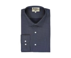 Chemise Imprimée Navy Motifs Beiges - Col Français - ALPHONSE 13 Chemise Imprimée Navy Motifs Beiges - Col Français - ALPHONSE -Boutique Pop Mey Edlich 0105300x alphonse navy et beige 1
