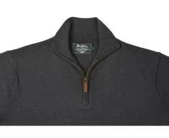 Pull Fin Homme Coton/cachemire Col Zippé Gris Réglisse - VLAD -Boutique Pop Mey Edlich 01092028 vlad gris reglisse 8