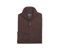 Pull Fin Homme Coton Bio/cachemire Col Zippé Chocolat Foncé - VLAD -Boutique Pop Mey Edlich 01092090 vlad chocolat fonce 4 1