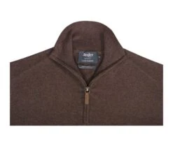Pull Fin Homme Coton Bio/cachemire Col Zippé Chocolat Foncé - VLAD -Boutique Pop Mey Edlich 01092090 vlad chocolat fonce 5 1