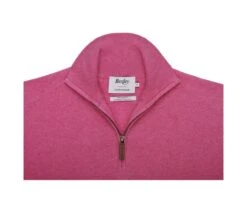 Pull Fin Homme Coton Bio/cachemire Col Zippé Framboise Chiné - VLAD -Boutique Pop Mey Edlich 010920d8 vlad framboise chine 5