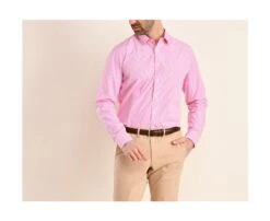 Chemise Coton Rayée Rose Et Blanc - MAXIMILIEN