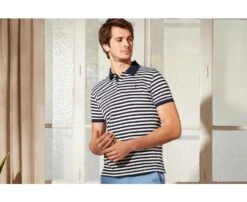 Polo Rayé Navy Homme Style Marin - ALEC
