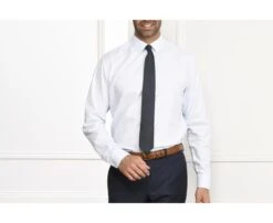 Chemise Blanche Coton Popeline Tramée - FIACRE