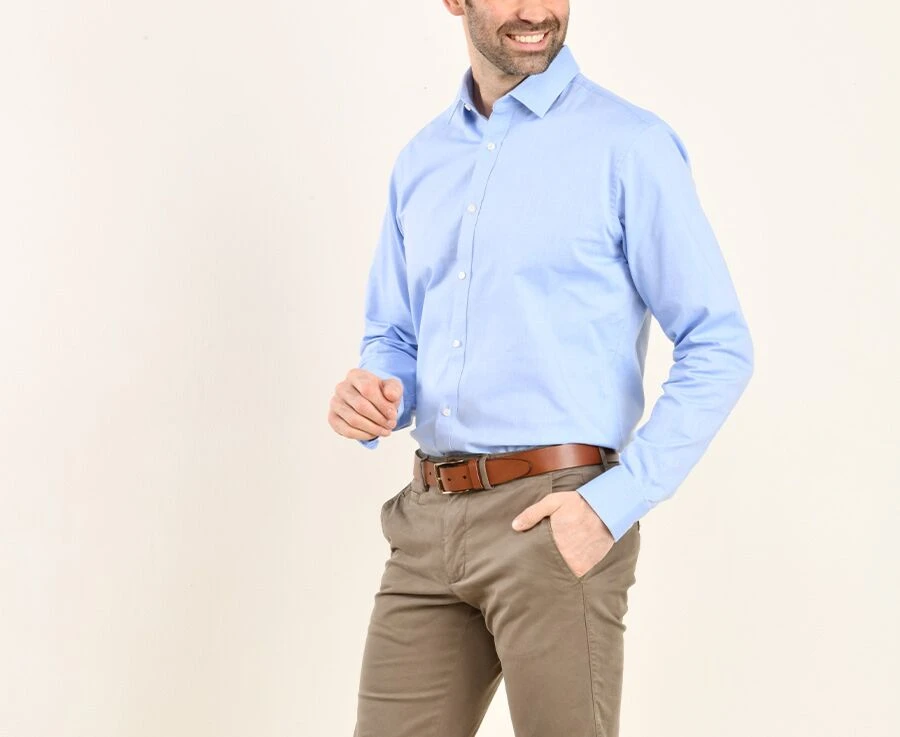 Chemise Oxford Coton Bleu Ciel - EVRARD 4 Chemise Oxford Coton Bleu Ciel - EVRARD – Image 3