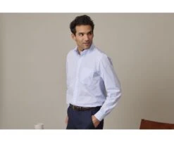 Chemise Coton Rayures Bleues Claires Et Blanches - Col Américain - MARLON -Boutique Pop Mey Edlich 01228009 marlon bleu clair et blanc 3