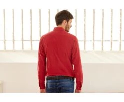 Chemise En Velours Corail Foncé - WAYNE -Boutique Pop Mey Edlich 0123103l wayne corail fonce 2bis