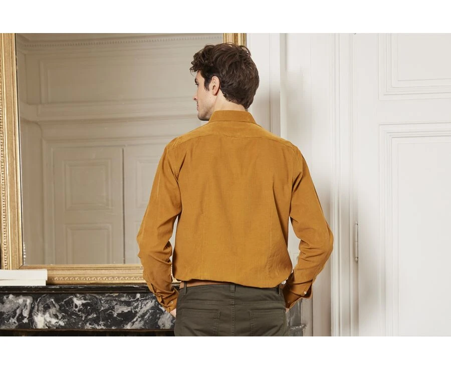 Chemise En Velours Caramel - WAYNE 4 Chemise En Velours Caramel - WAYNE – Image 2