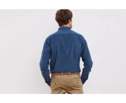 Chemise En Velours Bleu Denim - WAYNE 9 Chemise En Velours Bleu Denim - WAYNE -Boutique Pop Mey Edlich 0123106j wayne bleu denim 2