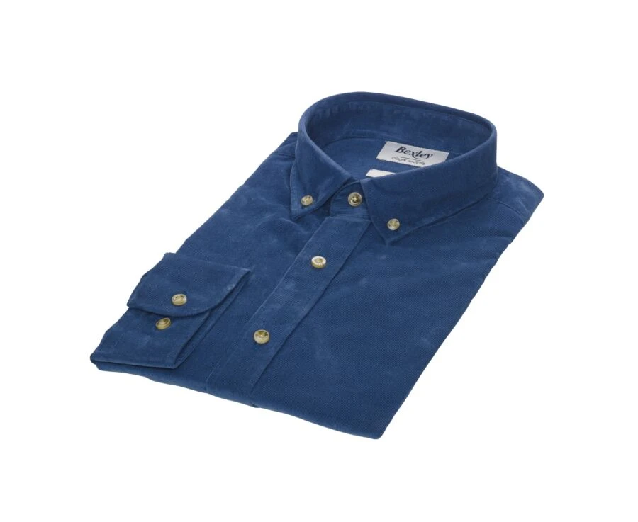 Chemise En Velours Bleu Denim - WAYNE 6 Chemise En Velours Bleu Denim - WAYNE – Image 4