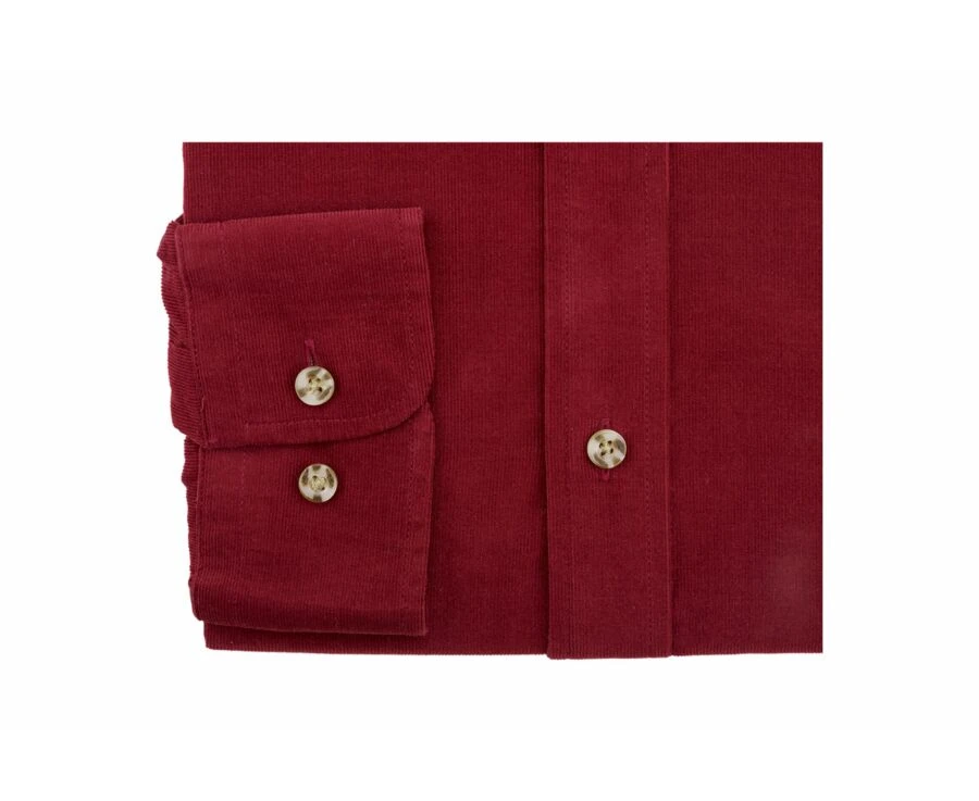 Chemise En Velours Rouge Sombre - WAYNE 8 Chemise En Velours Rouge Sombre - WAYNE – Image 6