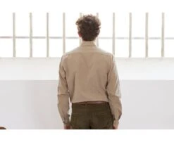 Chemise En Velours Taupe Clair - WAYNE 10 Chemise En Velours Taupe Clair - WAYNE -Boutique Pop Mey Edlich 0123109s wayne taupe clair 3bis