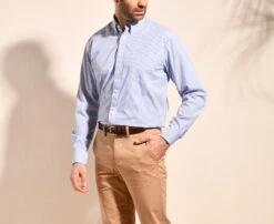 Chemise Coton Blanche à Carreaux Bleus - Poche - SCOTT 11 Chemise Coton Blanche à Carreaux Bleus - Poche - SCOTT -Boutique Pop Mey Edlich 0123400a scott bleu et blanc 4